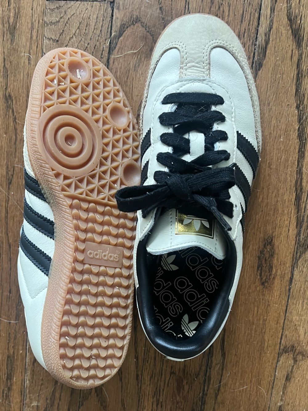 adidas Samba Sneakers in White, Black and Gum - Picture 3 of 4